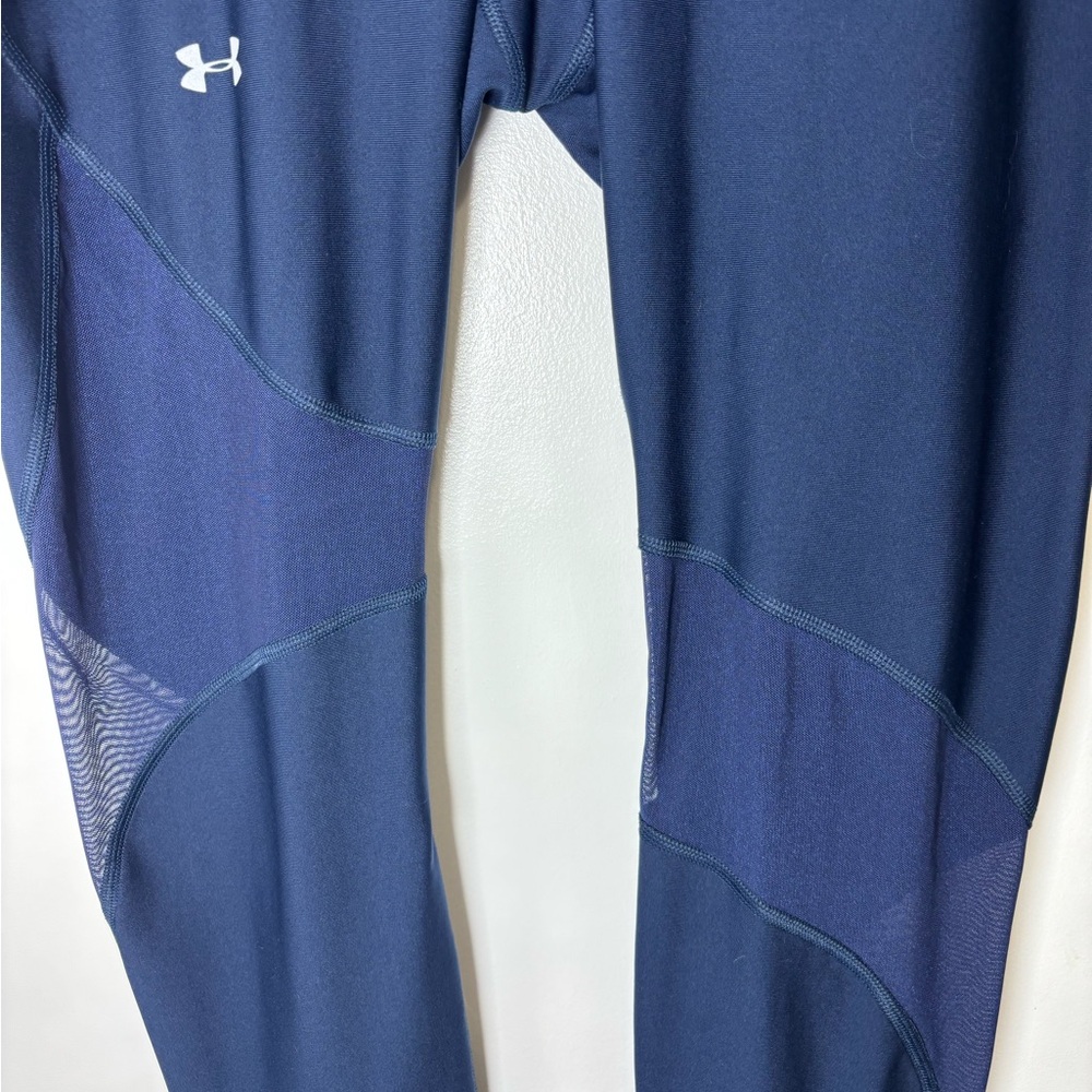 Under Armour HeatGear Compression Leggings - Deep Blue Size Large - Picture 5 of 9
